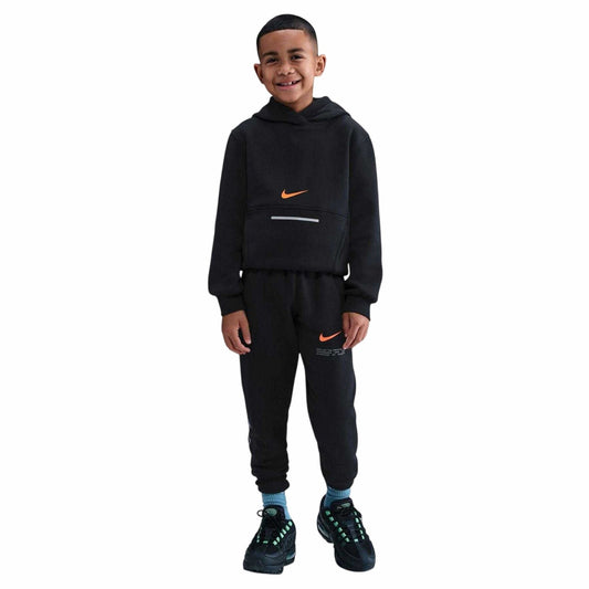 Black - Front - Nike Childrens-Kids Club Fleece Pullover Hoodie