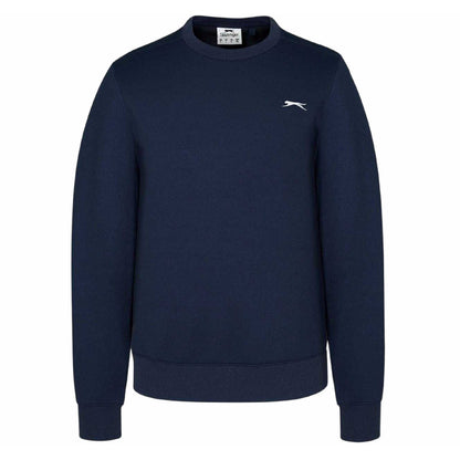 Navy - Front - Slazenger Mens Fleece Crew Neck Sweatshirt