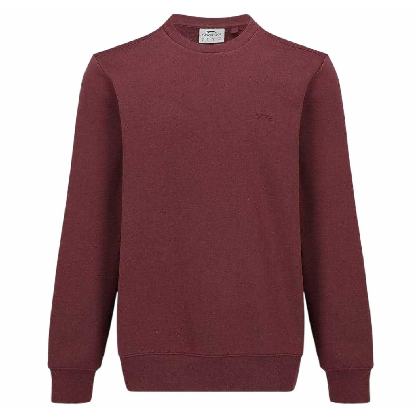 Burgundy - Front - Slazenger Mens Fleece Crew Neck Sweatshirt