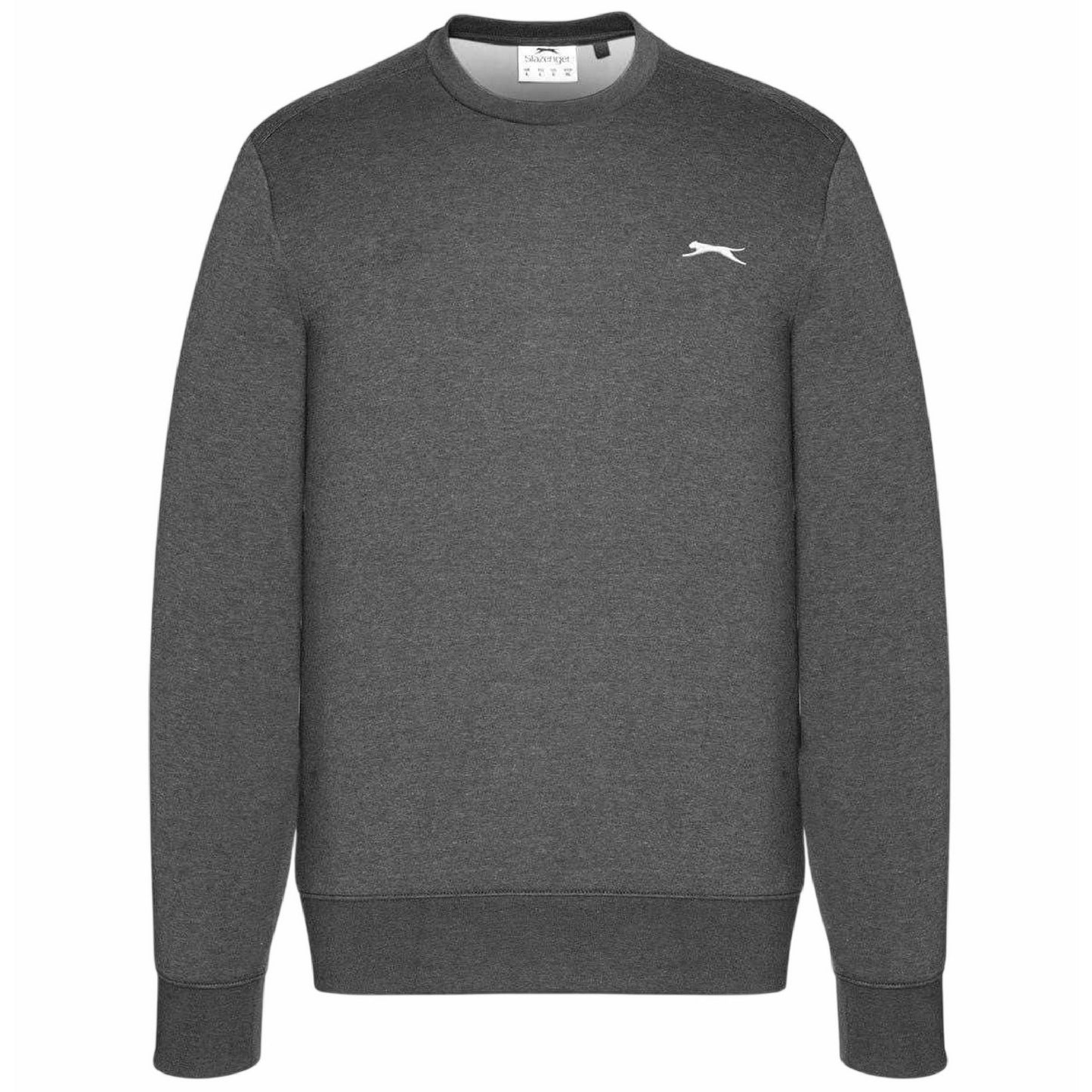Charcoal Marl - Front - Slazenger Mens Fleece Crew Neck Sweatshirt