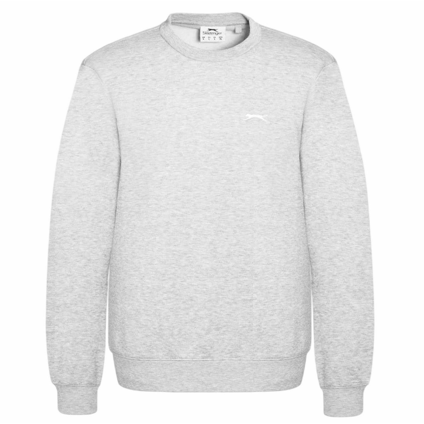Charcoal Marl - Side - Slazenger Mens Fleece Crew Neck Sweatshirt