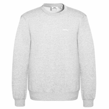 Charcoal Marl - Side - Slazenger Mens Fleece Crew Neck Sweatshirt