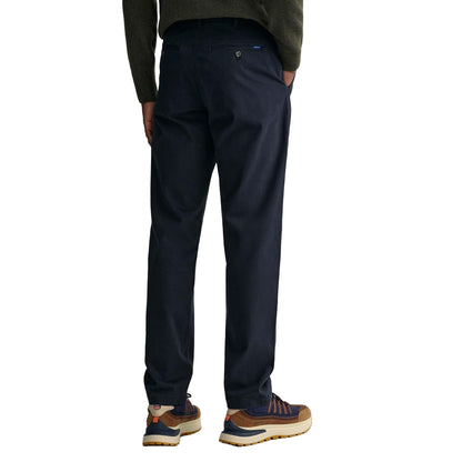 Navy - Back - Gant Mens Hallden Chinos