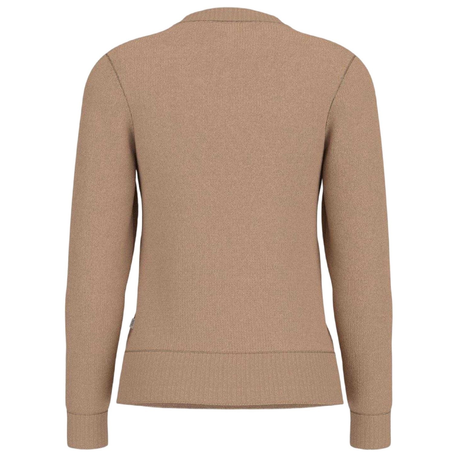 Brown-Oatmeal - Back - Guess Womens-Ladies Knitted Intarsia Sweatshirt