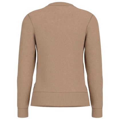 Brown-Oatmeal - Back - Guess Womens-Ladies Knitted Intarsia Sweatshirt