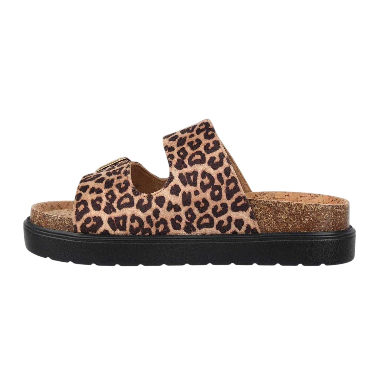 Leopard - Back - Biba Womens-Ladies Leopard Double Strap Sandals