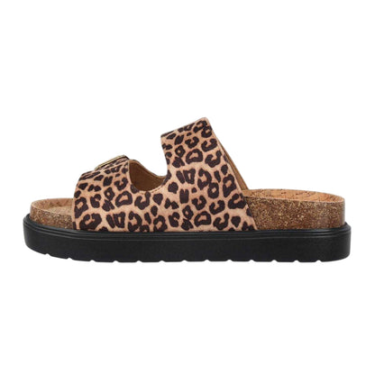 Leopard - Back - Biba Womens-Ladies Leopard Double Strap Sandals