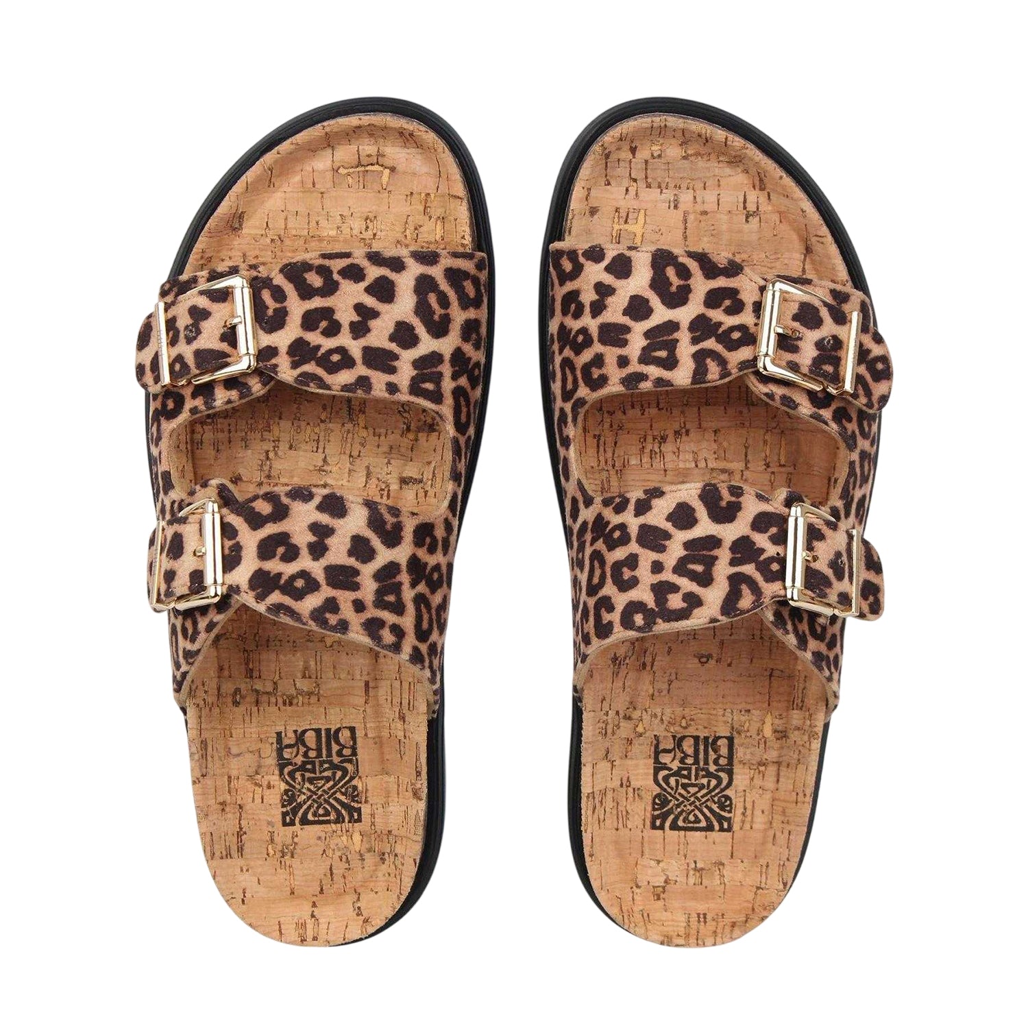 Leopard - Side - Biba Womens-Ladies Leopard Double Strap Sandals