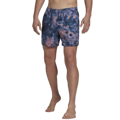 Purple - Side - Adidas Mens Melting Salt CLX Reversible Swim Shorts