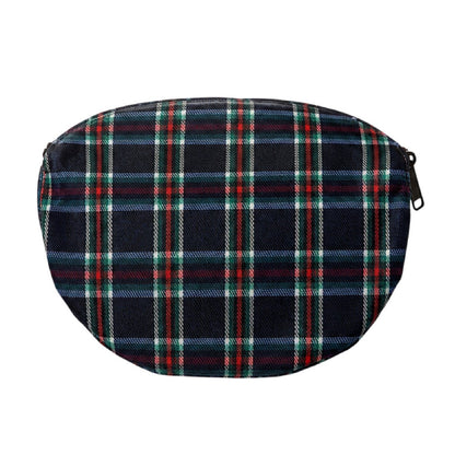 Navy - Back - Spiral Plaid Bum Bag