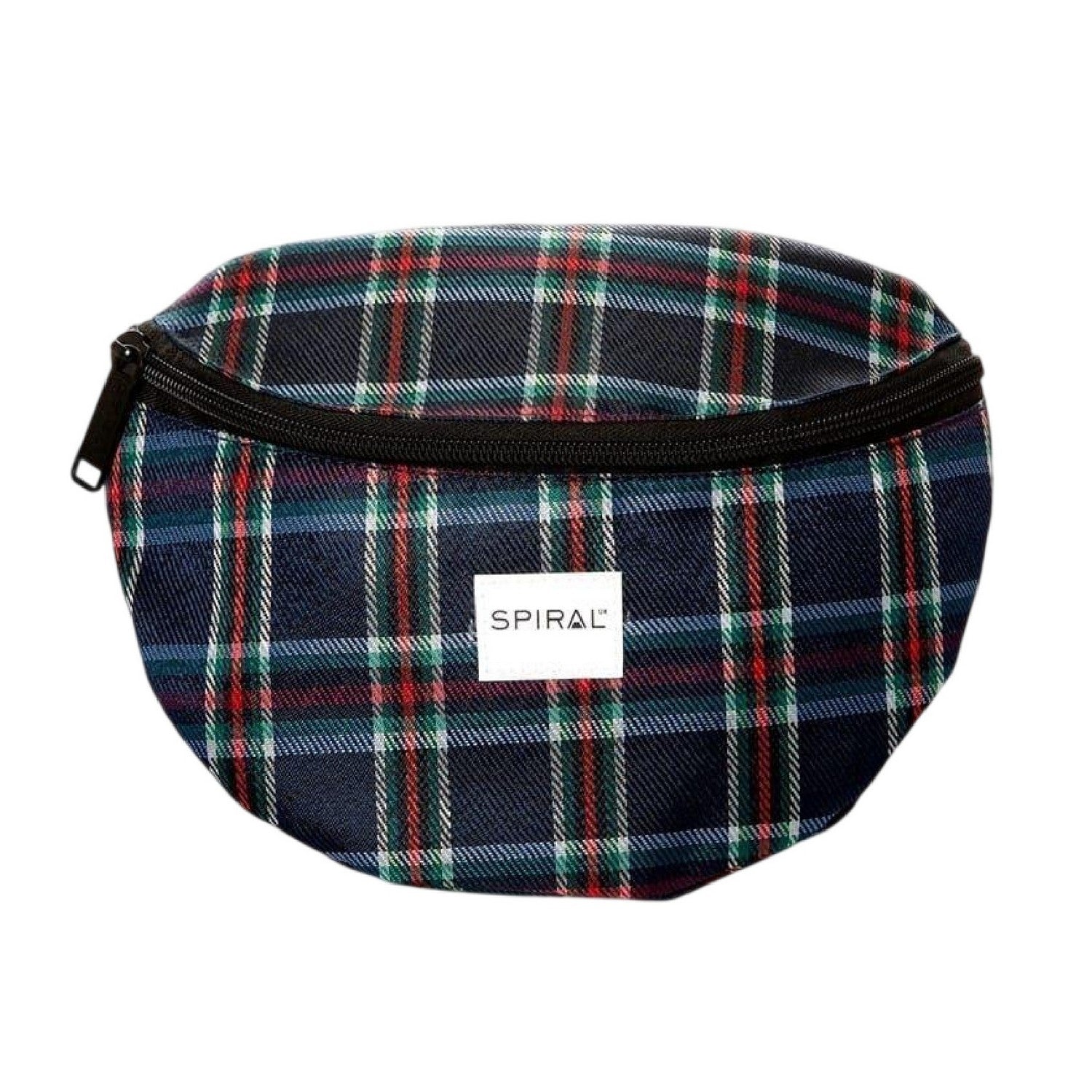 Navy - Front - Spiral Plaid Bum Bag