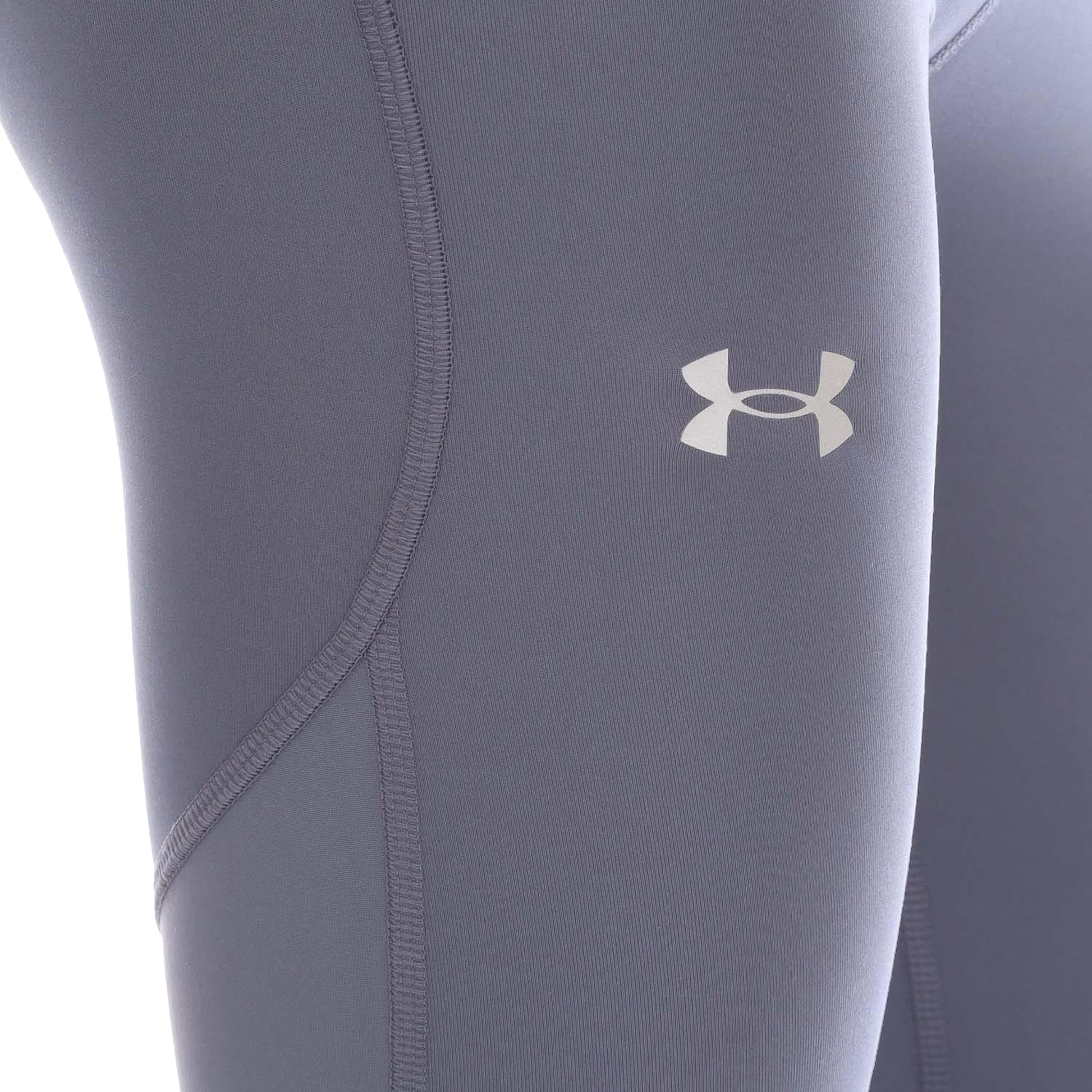Grey - Side - Under Armour Womens-Ladies Fly Fast 2.0 HeatGear Leggings