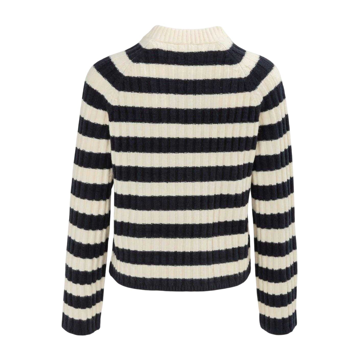 Navy - Back - Miso Womens-Ladies Stripe Open Hem Jumper