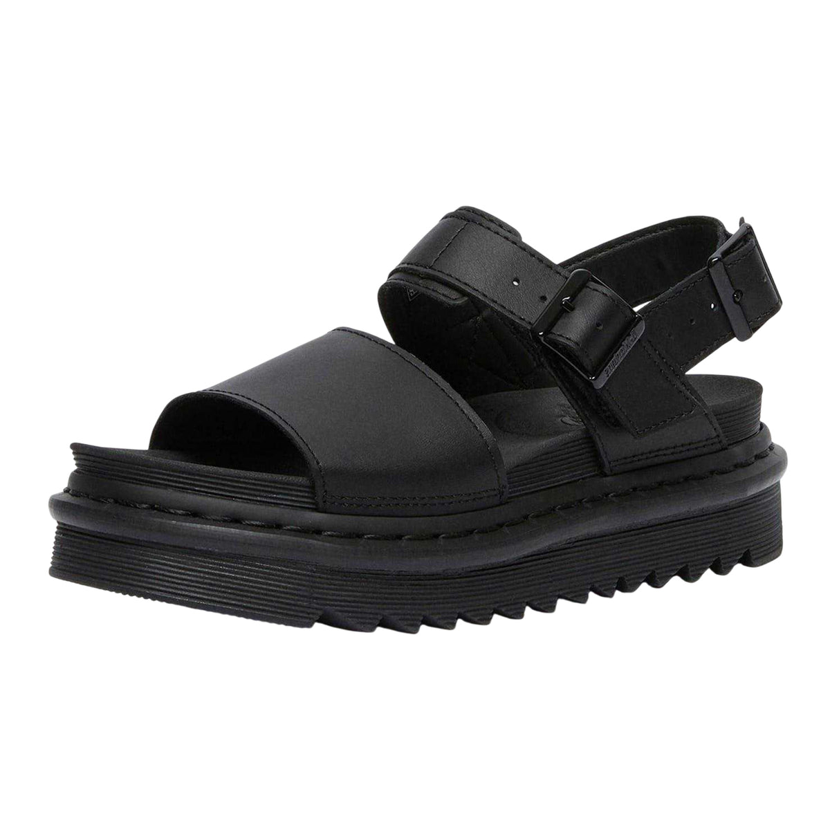 Black - Back - Dr Martens Womens-Ladies Voss Leather Platform Sandals