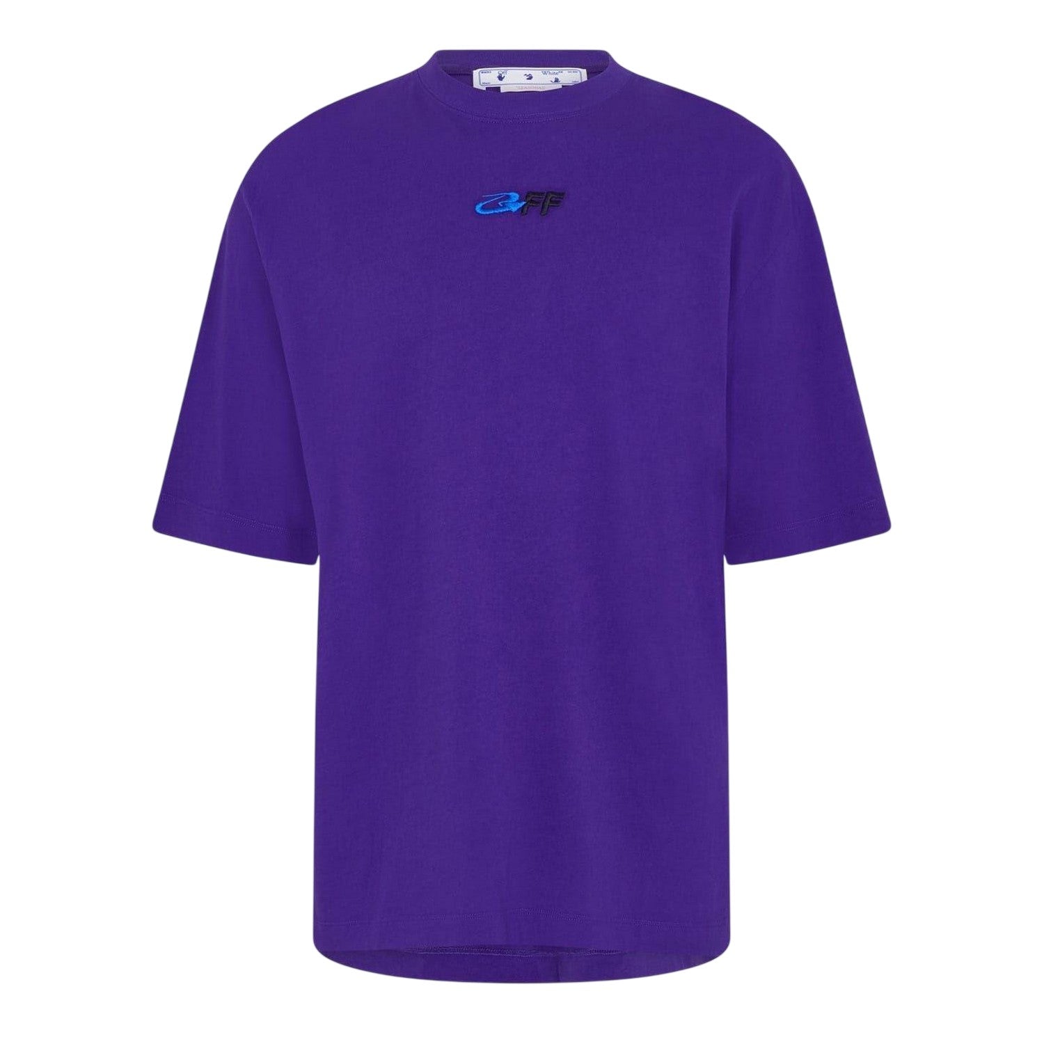 Purple - Front - Off White Mens Cotton Regular T-Shirt