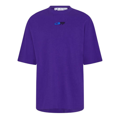 Purple - Front - Off White Mens Cotton Regular T-Shirt