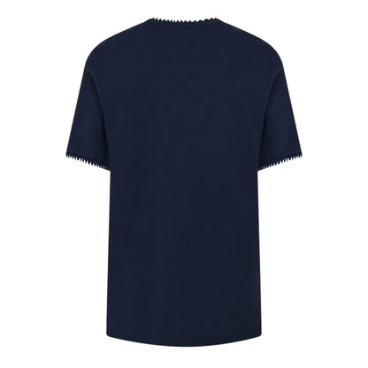Navy-Ecru - Back - Threadbare Mens Perth Knitted T-Shirt