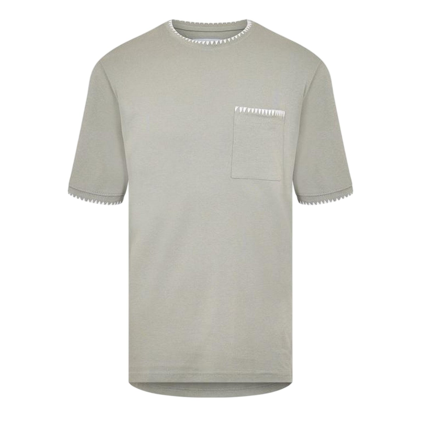 Sage-Ecru - Front - Threadbare Mens Perth Knitted T-Shirt