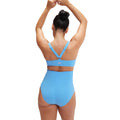 Blue - Back - Speedo Womens-Ladies High Waist Maternity Bikini Set