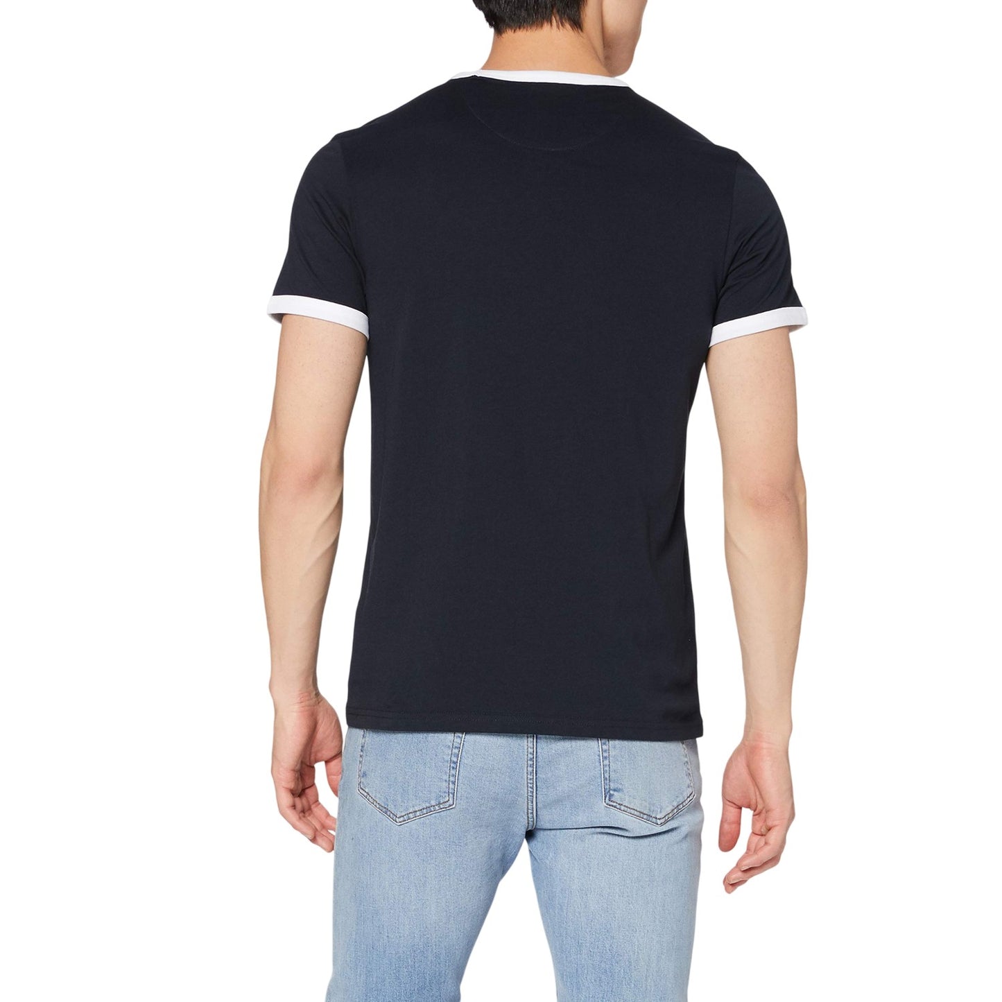 Navy Blue - Back - Farah Mens Ringer Embroidered T-Shirt