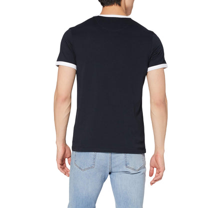 Navy Blue - Back - Farah Mens Ringer Embroidered T-Shirt