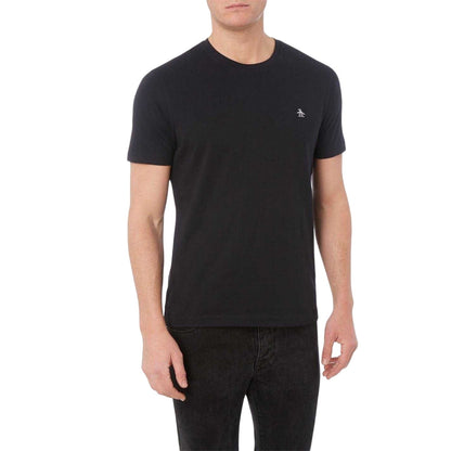 Black - Back - Original Penguin Mens Pin Point Embroidered T-Shirt