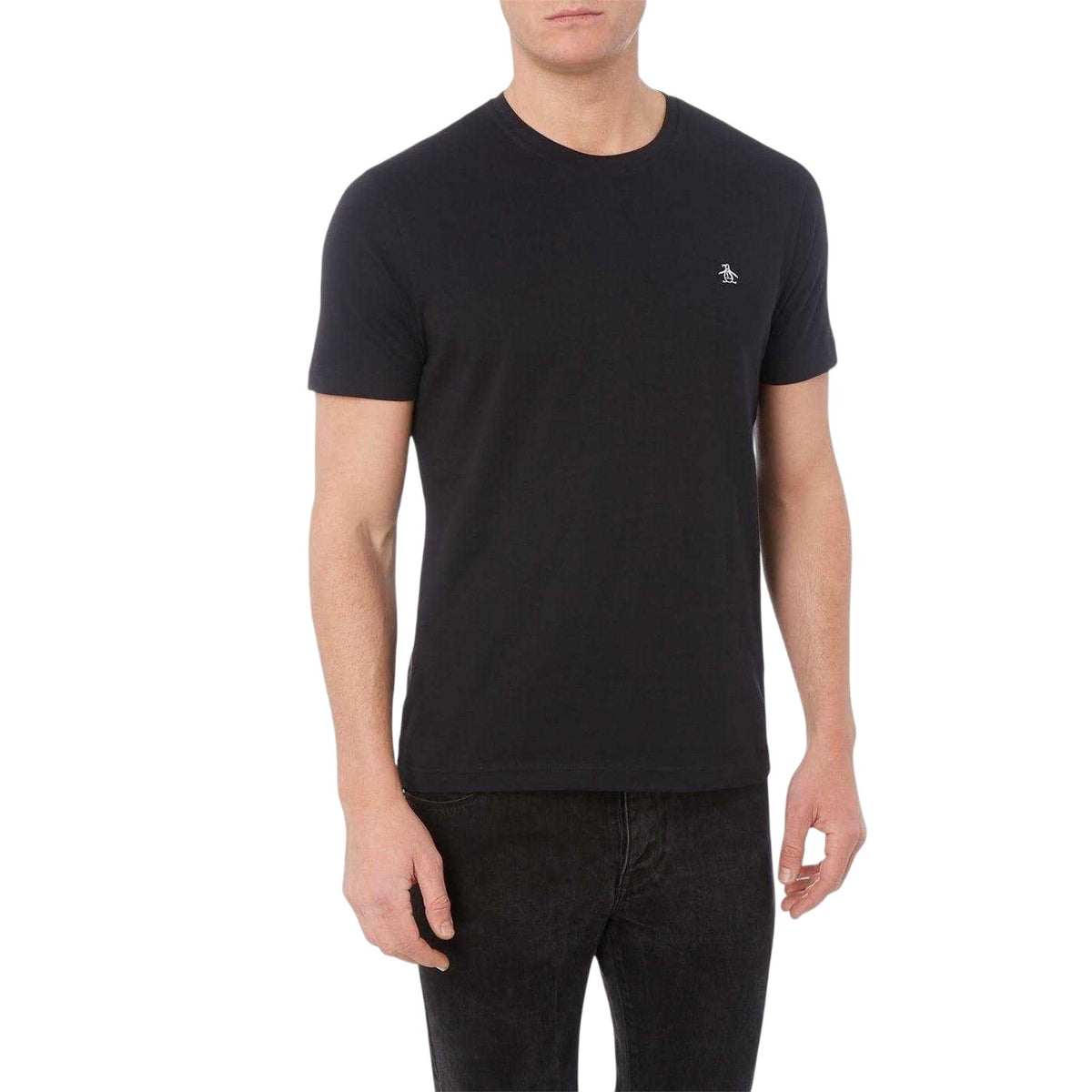 Black - Back - Original Penguin Mens Pin Point Embroidered T-Shirt