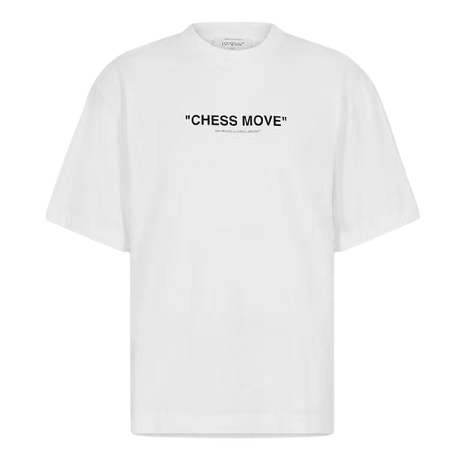 White-Black - Front - Off White Mens Chess Move Casual T-Shirt