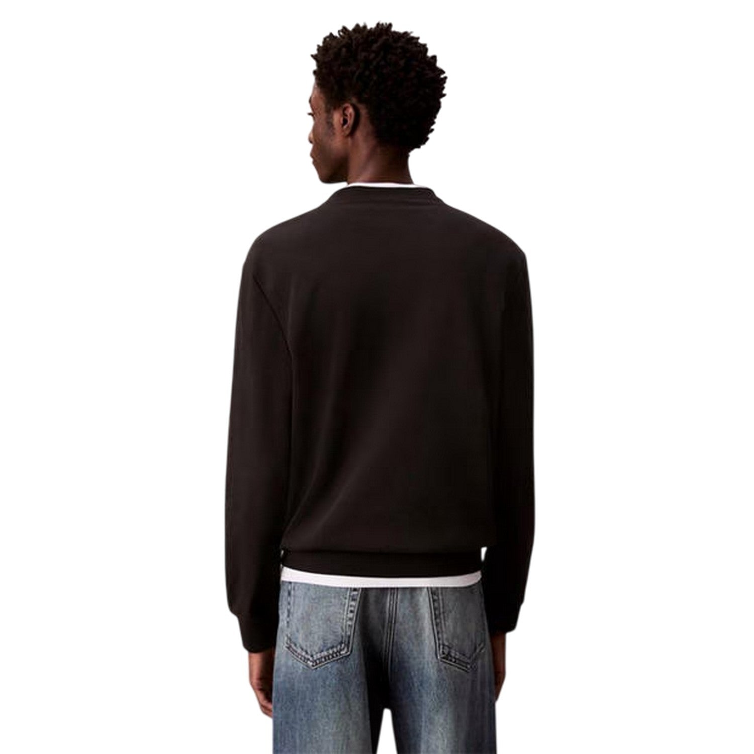 Black - Back - Calvin Klein Mens Woven Sweatshirt