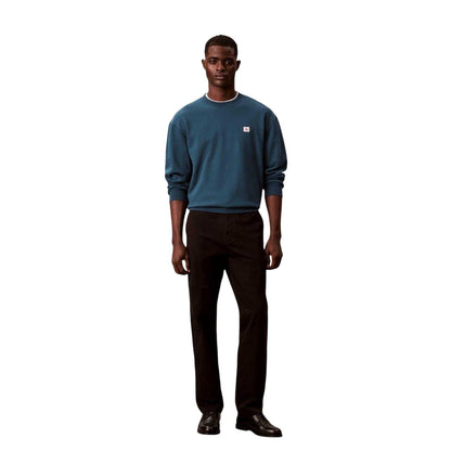 Teal - Side - Calvin Klein Mens Woven Sweatshirt