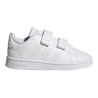 White-Grey - Back - Adidas Childrens-Kids Advantage Court Lifestyle Trainers