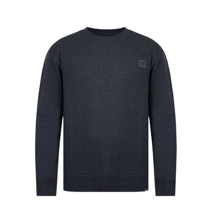 Charcoal Marl - Front - Firetrap Mens Logo Regular Sweater Top