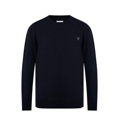 Black - Front - Firetrap Mens Logo Regular Sweater Top