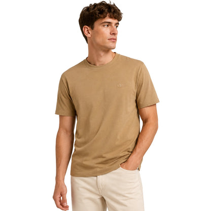 Beige - Back - Off-White Mens Logo Cotton Slim T-Shirt