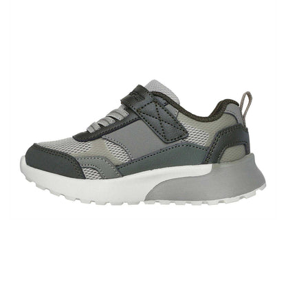 Olive - Back - Skechers Childrens-Kids SKX 225 Leather Trainers