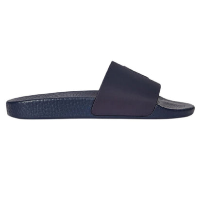 Royal Blue-White - Back - Ralph Lauren Mens Polo Moulded Footbed Pool Slides