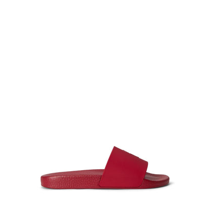 Red-White - Front - Ralph Lauren Mens Polo Moulded Footbed Pool Slides