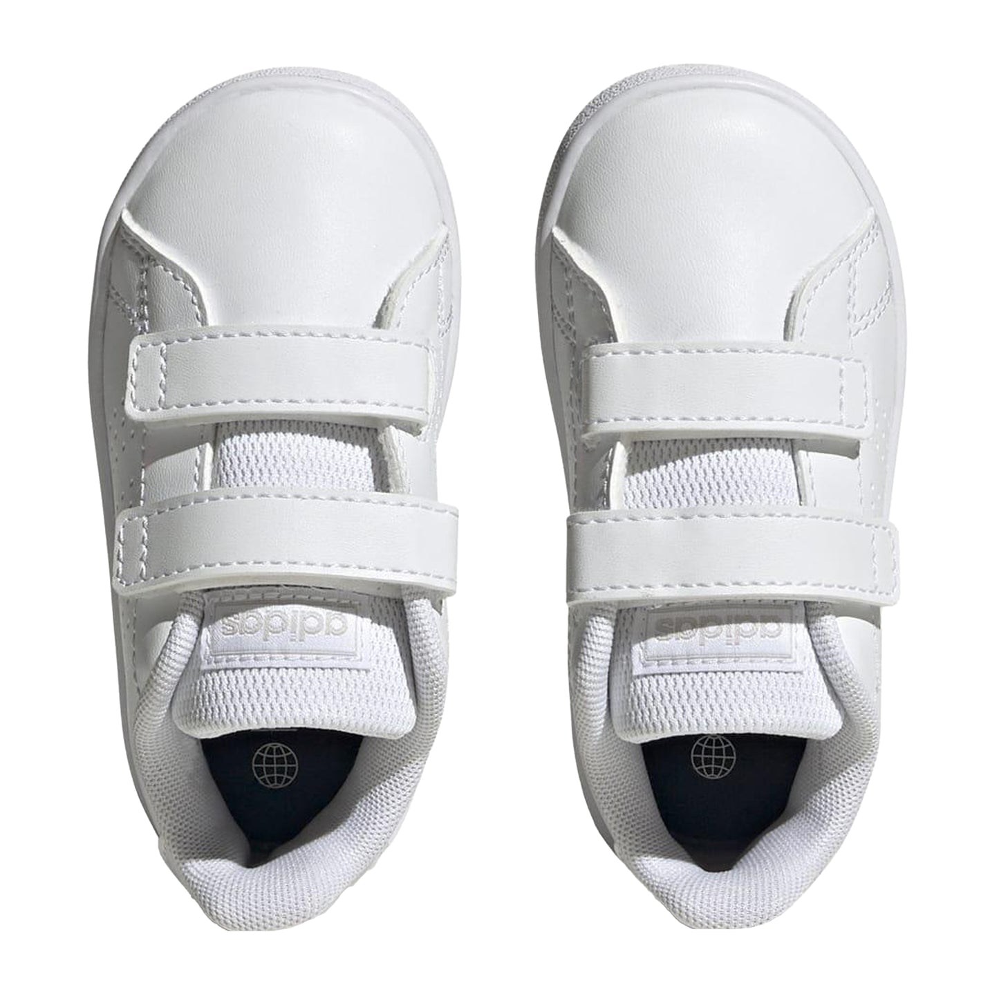 White-Grey - Front - Adidas Childrens-Kids Advantage Court Lifestyle Trainers