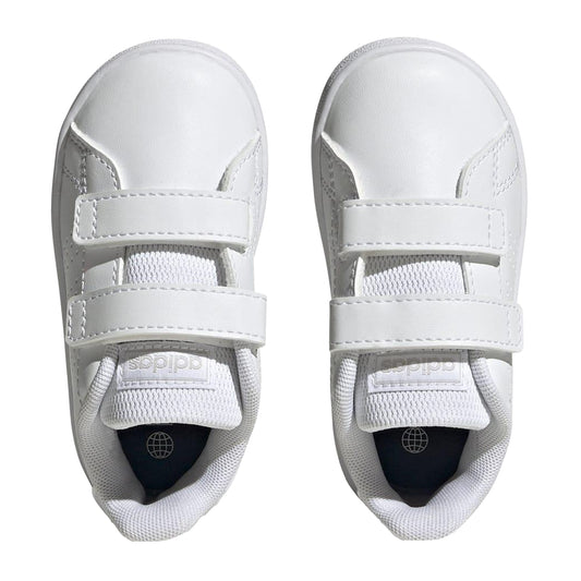 White-Grey - Front - Adidas Childrens-Kids Advantage Court Lifestyle Trainers