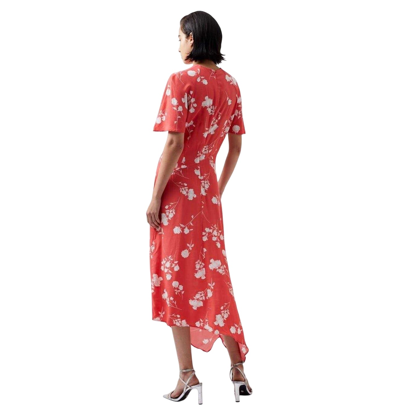 Cayenne - Back - French Connection Womens-Ladies Keyhole Midi Dress