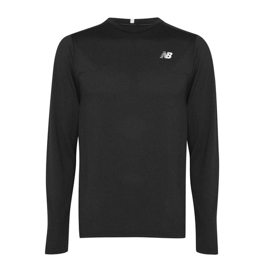 Black - Front - New Balance Mens Core Run Long-Sleeved T-Shirt