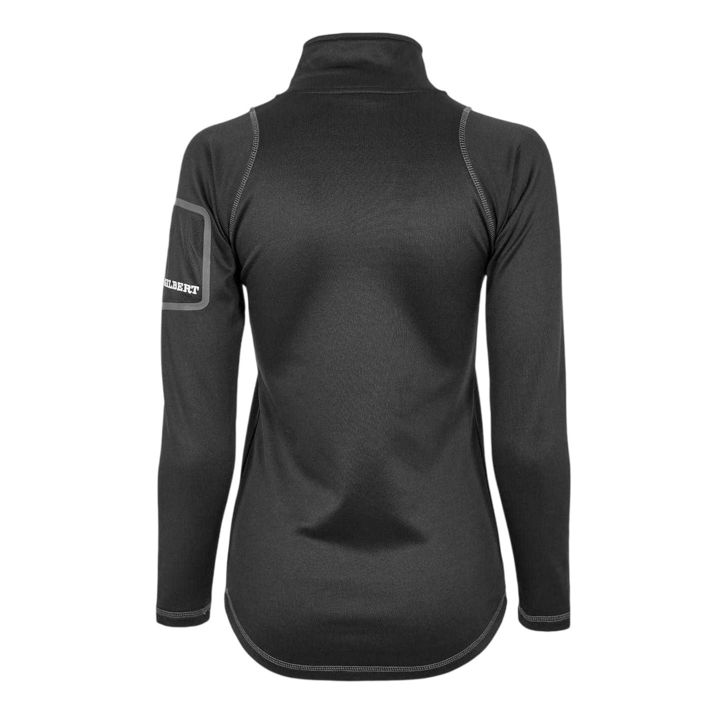 Black - Back - Gilbert Womens-Ladies Zip Neck Raglan Sweatshirt