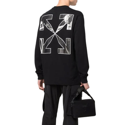 Black-Pink - Back - Off-White Mens Jersey Long-Sleeved T-Shirt