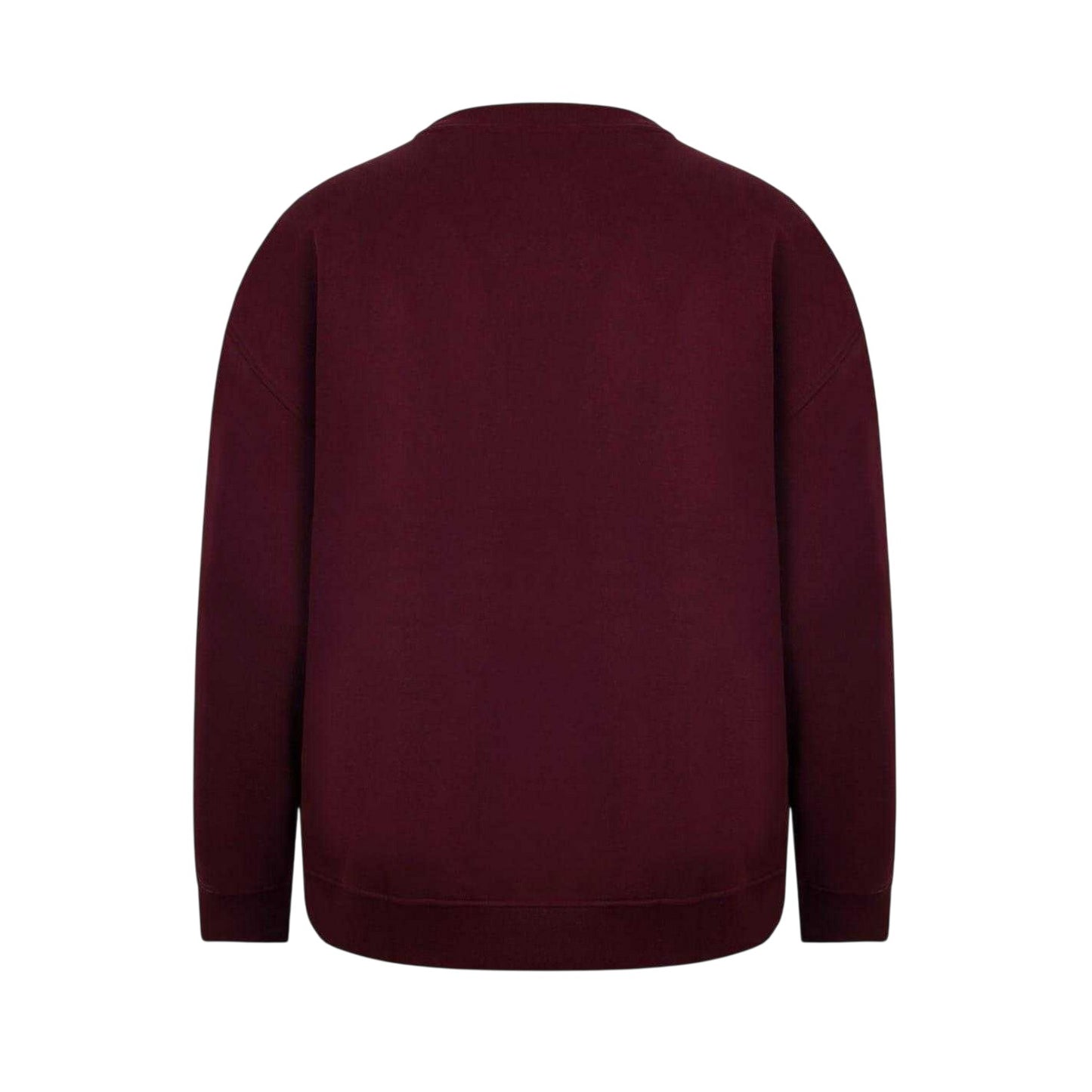 Burgundy - Back - Miso Womens-Ladies Bow Ribbed Collar Sweatshirt