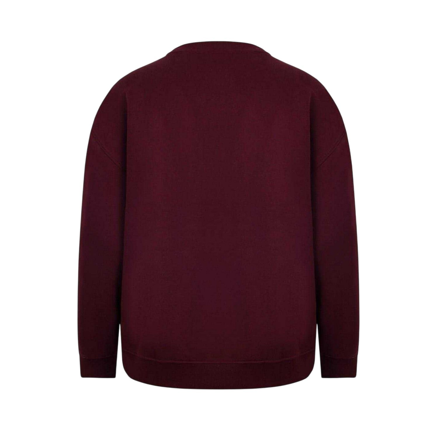 Burgundy - Back - Miso Womens-Ladies Bow Ribbed Collar Sweatshirt
