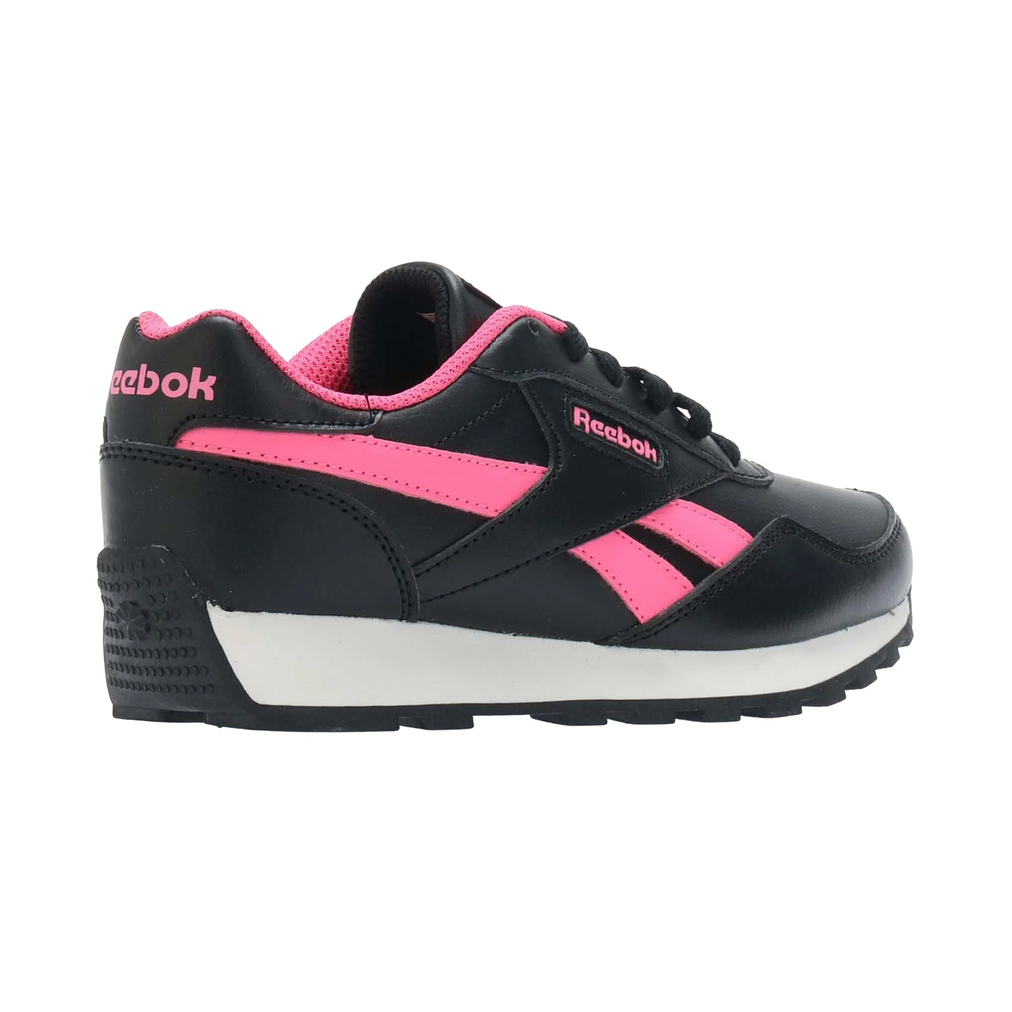 Cloud White-Core Black-Atomic Pink - Back - Reebok Childrens-Kids Classic Royal Rewind Trainers