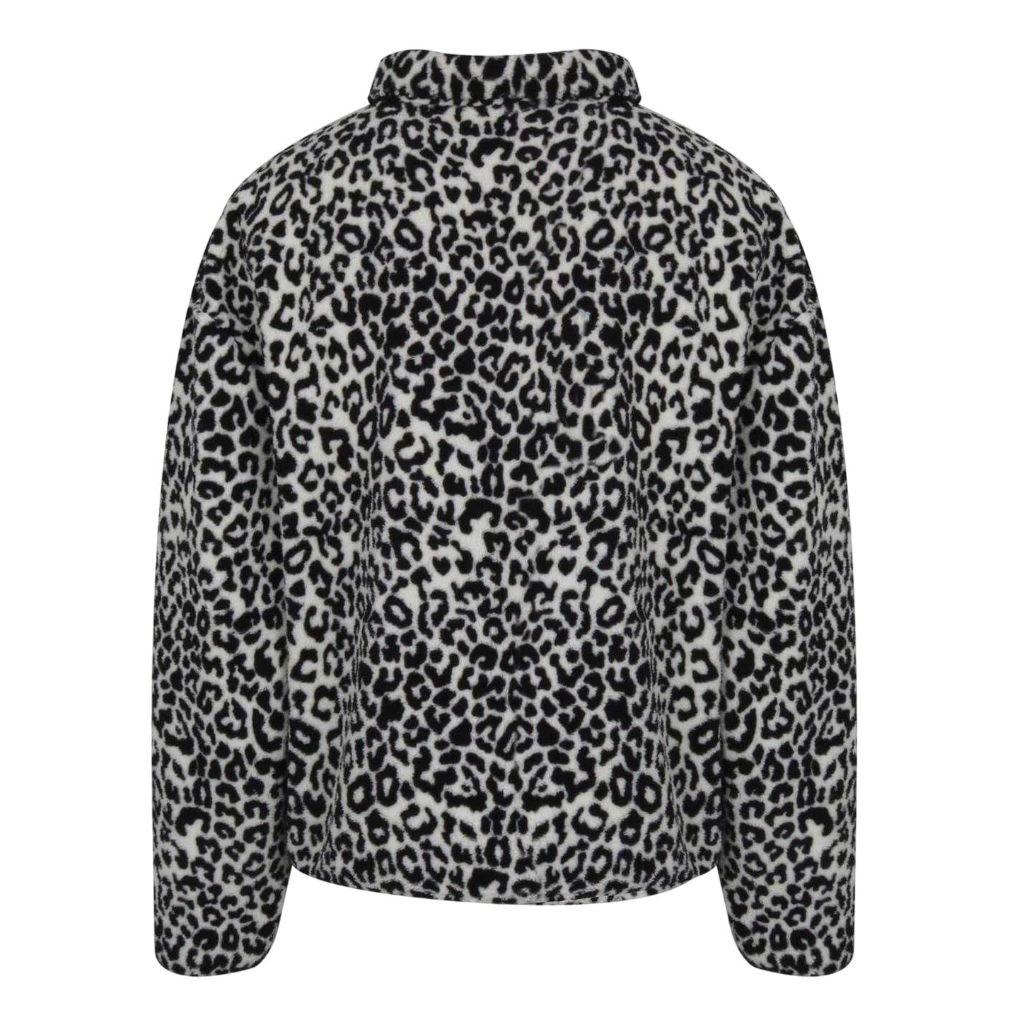 White-Black - Back - SoulCal Womens-Ladies Leopard Borg Fleece Top