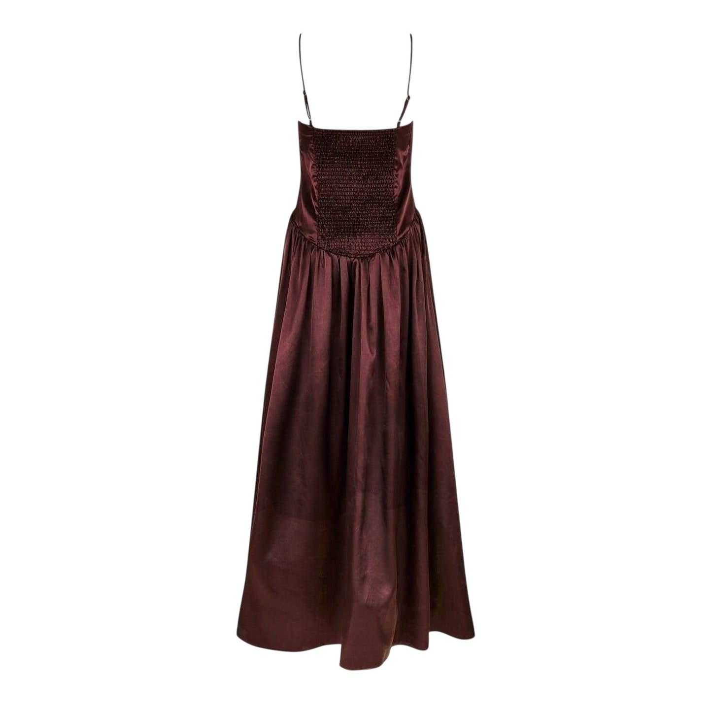 Chocolate - Back - AmyLynn Womens-Ladies Alexa Satin Maxi Dress