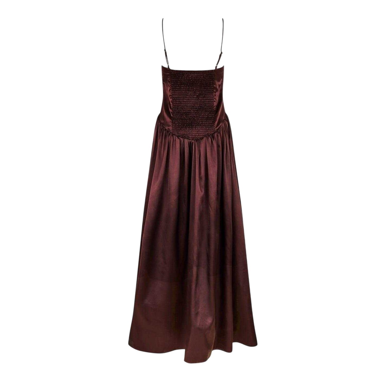 Chocolate - Back - AmyLynn Womens-Ladies Alexa Satin Maxi Dress
