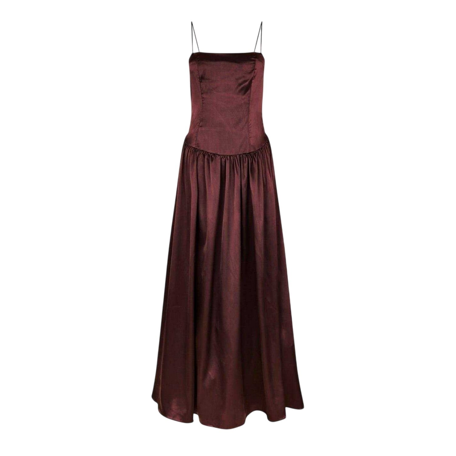 Chocolate - Front - AmyLynn Womens-Ladies Alexa Satin Maxi Dress